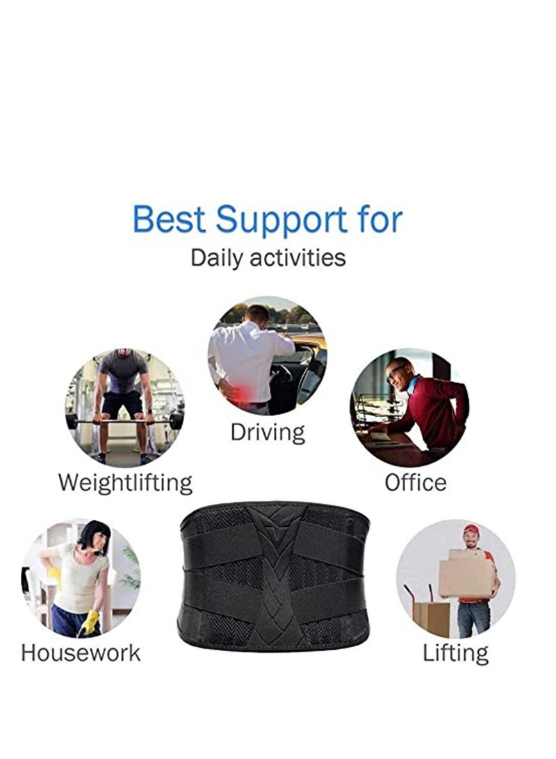 Stabilizing Lumbar Lower Back Brace Support Belt with Dual Breathable Stabilizing Waist Lumbar Lower Back Brace Support Belt for Sciatica Herniated Disc Scoliosis Back Pain relief - Image 2