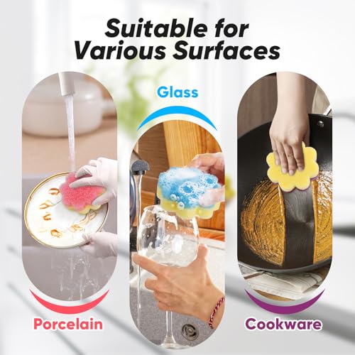 LAUNDRYLUX Scrub Sponge, Dual-Sided Temperature-Responsive Scrubber - Non-Scratch - Multipurpose Dish Sponges for Kitchens, Bathrooms, and Outdoor Use - 3 Pack - Image 5