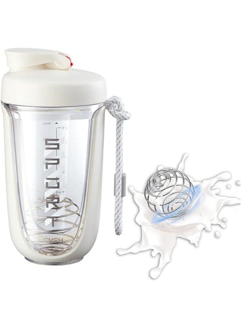 EYSOO Protein Shaker Bottle 20 oz Protein Shaker Cup Shaker Bottle for Protein Mixes Leakproof Shaker BPA Free Protein Shaker with Blender Ball for Gym Fitness (White) - Image 1
