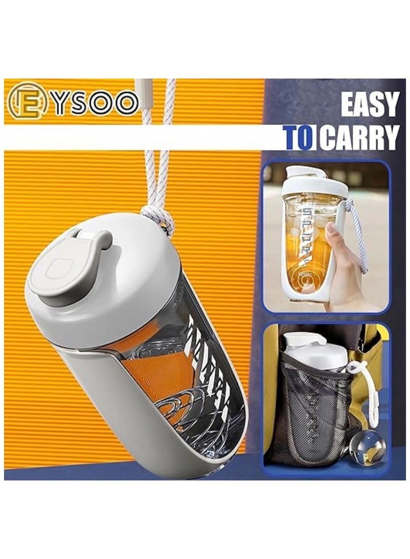 EYSOO Protein Shaker Bottle 20 oz Protein Shaker Cup Shaker Bottle for Protein Mixes Leakproof Shaker BPA Free Protein Shaker with Blender Ball for Gym Fitness (White) - Image 5