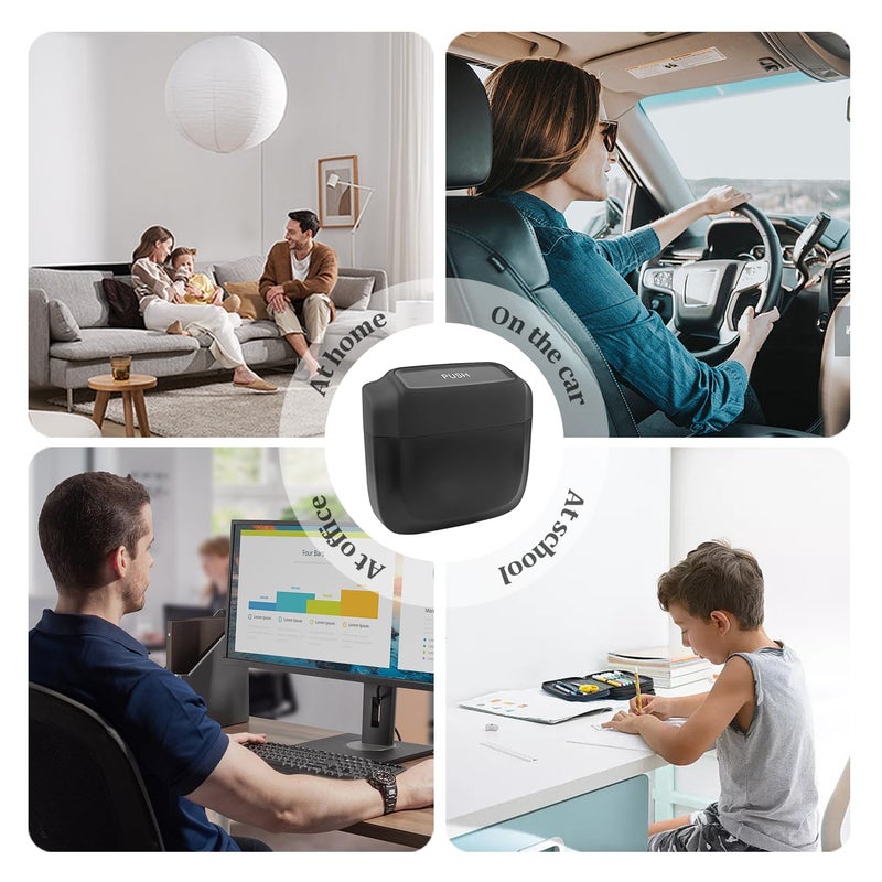 IHOTDER 2PCS Car Trash Can with Lid + 60PCS Garbage Bags,Mini Trash Can Interior Accessories for Door/Seat/Center Console/Home/Office,Multifunctional Car Organizers and Storage (Black) - Image 5