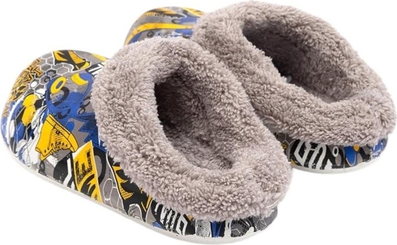 Liger Furry Inside Eva Outside Kids Home Nursery School Street Slippers Gray  - Image 3