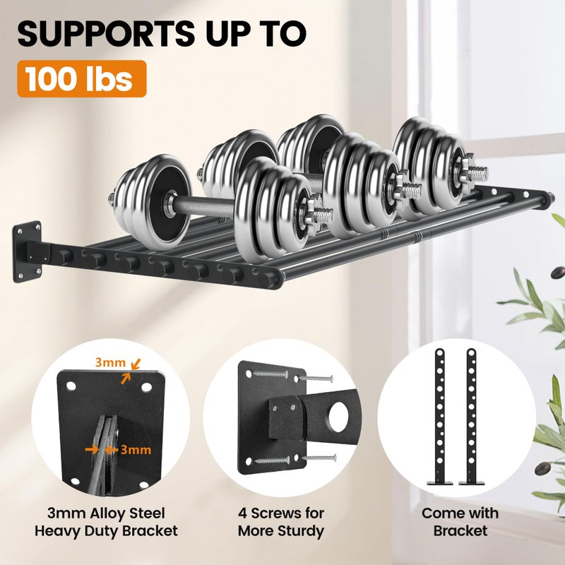 Scisum Wall Mounted Clothes Drying Rack 28 Inch â€“ Foldable Laundry Drying Rack for Wall Mount, Space Saving Indoor Drying Rack for Clothes, Compact & Sturdy Design - Image 3
