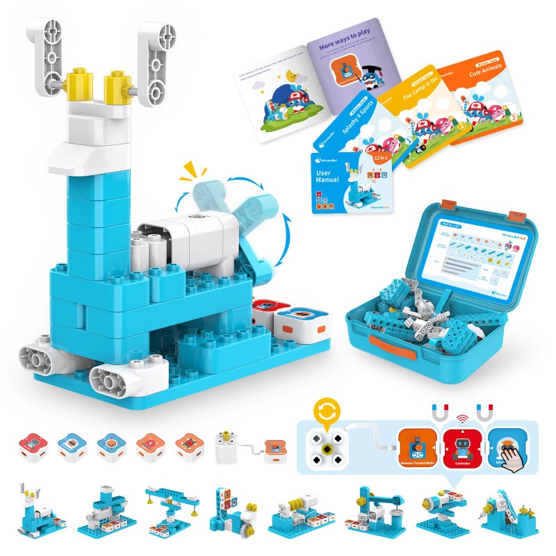 WhalesBot A3 12in1 STEM Blocks Coding Robot Kit for Kids 61Piece Educational Building Set with Interactive Storytelling Ideal Toy Gift for Boys Girls Ages 36 - Image 3