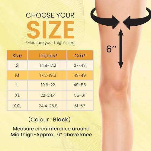 AGARO Stretchable Knee Support, Breathable Fabric, Uniform Compression, Relieves Muscle Pain, Joint Pain, Injury Recovery, For Workout, Running, For Men & Women, Knee Cap, Medium, Black Pack of 2 - Image 2