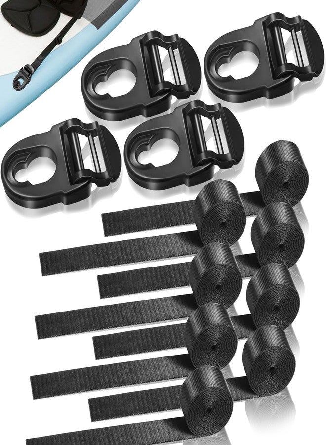 HLOGREE 4Pcs Kayak Seat Clips Replacement & 8Pcs Straps,Kayak Seat Clip Parts Fit for Lifetime Emotional,Kayak Seat Belt Clips,Kayak Seat Repair Clip,Kayak Straps Seat Clip with Straps,Kayak Accessories - Image 1