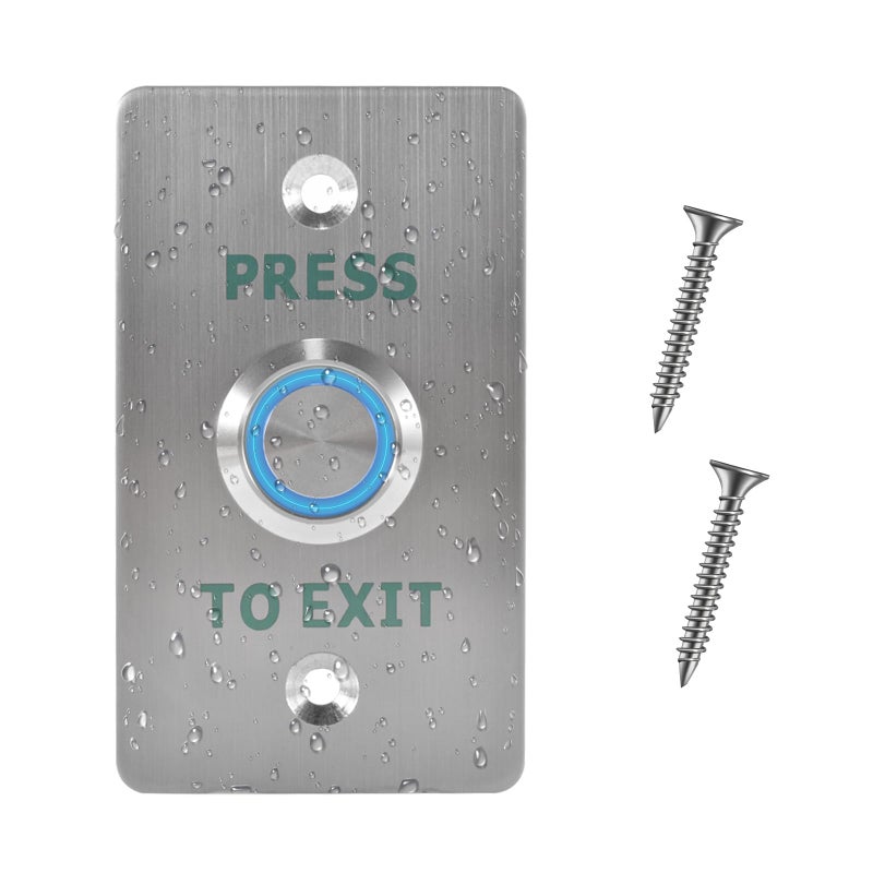 STPCTOU Waterproof Exit Button with LED IP67 Door Push Switch NONC 86 50mm