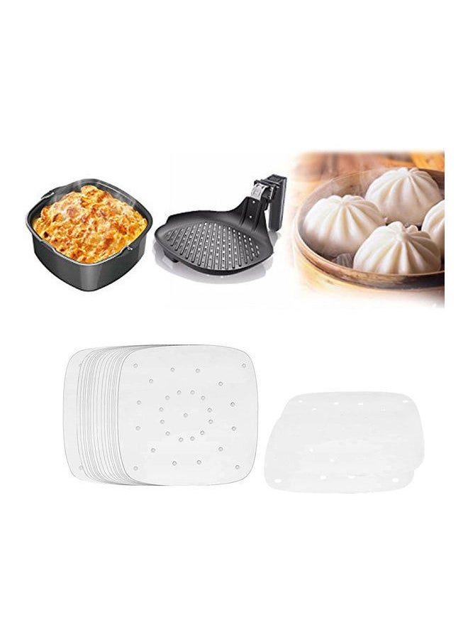 NIBEMINENT 100-Piece Perforated Square Non-Stick Air Frying Paper Beige 9inch  - Image 3