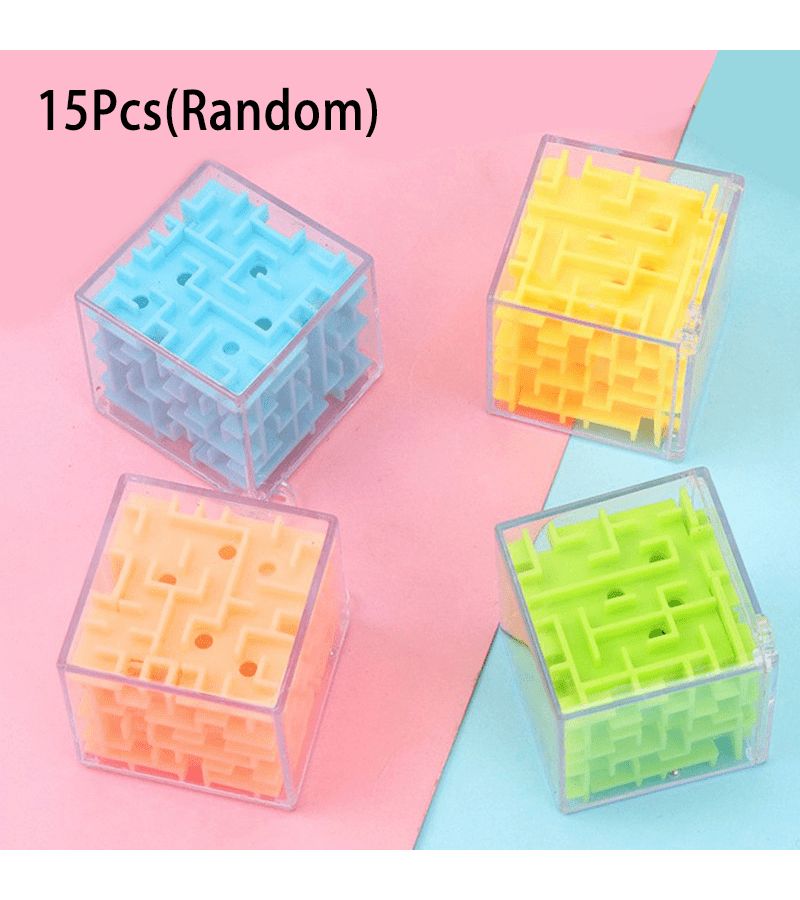 15Pcs Colorful 3D Maze Brain Teaser Puzzle Hand Game Stress Relief Novelty Gift - Image 1