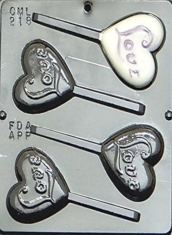 Lollipops Love on a Heart Lollipop Chocolate Candy Mold 218 - Image 3