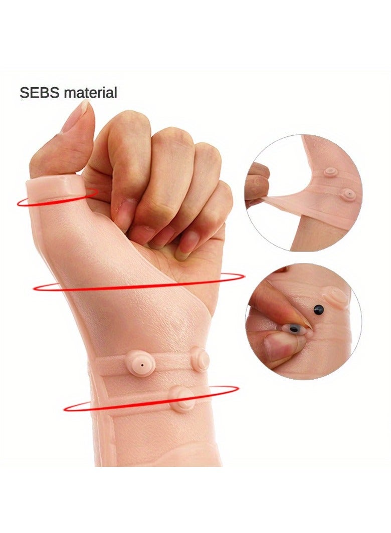 Bukela Silicone Gel Wrist & Thumb Support Gloves - Magnetic Therapy for Arthritis Adjustable Strap, Hand Massage & Pressure Correction, Pink, Comfortable & Durable Design, Wrist Stabilizer Gloves | Comfortable Design | Flexible Silicone - Image 2