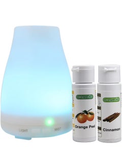 EcoGecko Essential Oil Diffuser, Aroma Oil Diffuser with Color Changing LED Lights Includes Cinnamon and Orange Oils 