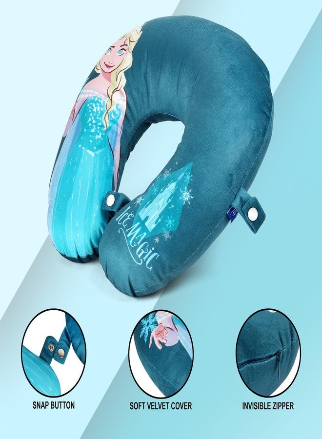 Comiclyfe Premium Memory Foam Neck Pillow for Flight Travell & Car Sleeping Comfortable Head Rest | Soft Velvet Washable Cover Travelling Pillows for Sleeping - Blue - Image 3