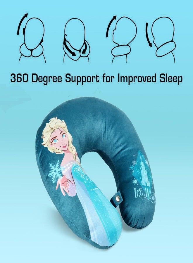 Comiclyfe Premium Memory Foam Neck Pillow for Flight Travell & Car Sleeping Comfortable Head Rest | Soft Velvet Washable Cover Travelling Pillows for Sleeping - Blue - Image 5