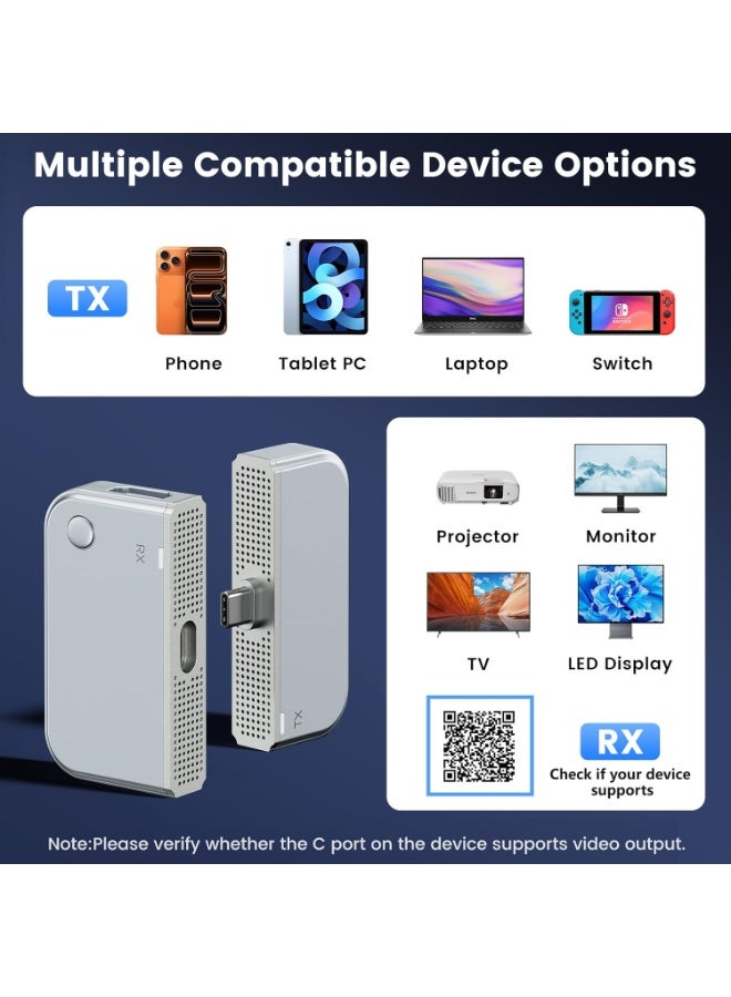 C-BONG Type-C Wireless HDMI Transmitter and Receiver, 50M, Pixel-Perfect, No Network Need Input 1080P@60Hz Output, Plug&Play AV Transmitter for Phone/Tablet/Laptop/PC to Monitor/Projector/Meeting/Teaching - Image 4