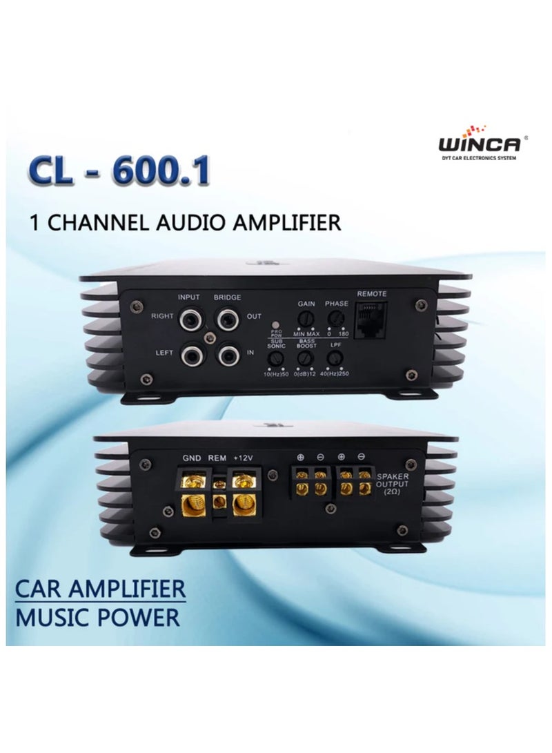 WINCA Car Audio Power Amplifier CL-600.1 Mono (2400W-600R) - Image 2