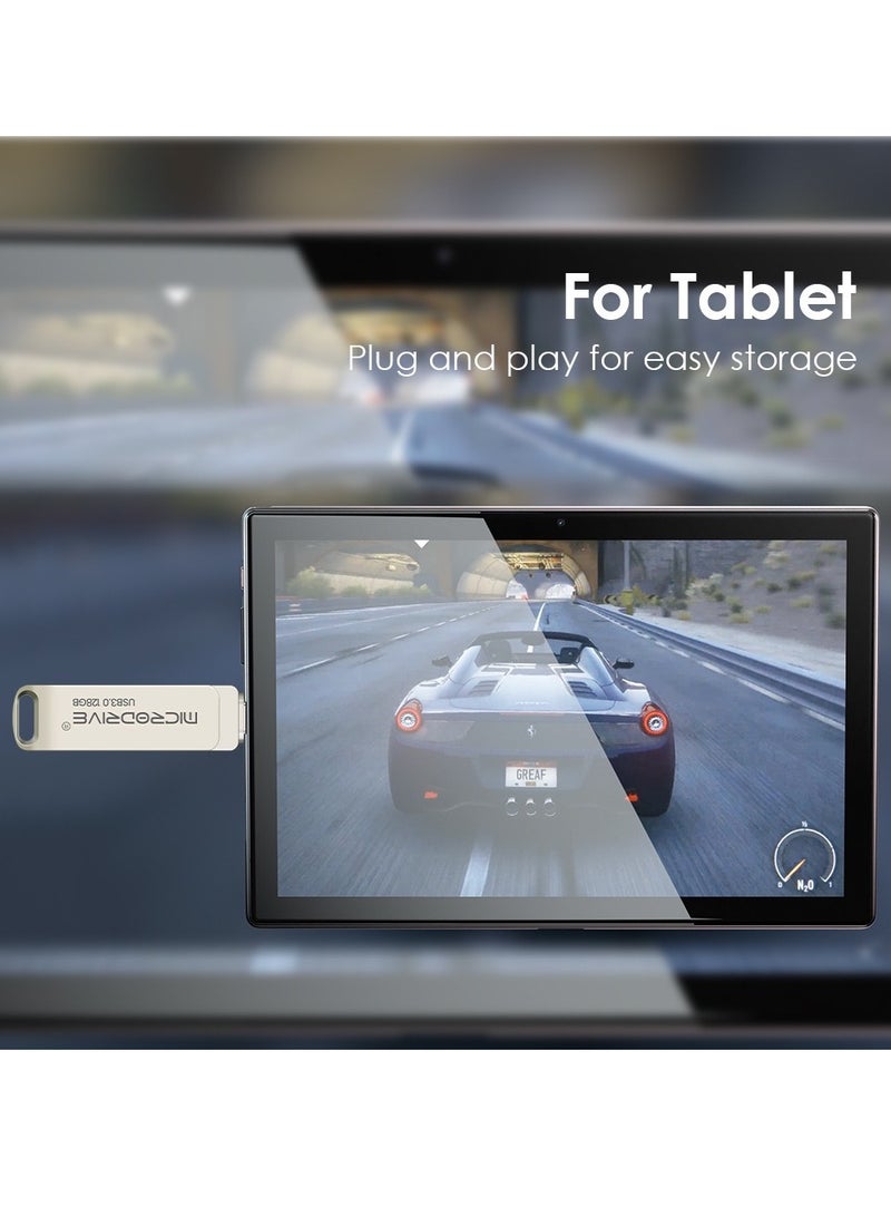 MicroDrive 128G USB3.0+Type-c Dual Interface USB Flash Drive, High-Speed Storage, 150MBps Read, 60MBps Write, 360-degree Rotating Protective Cover, Compatible with Computers, Tablets, Type-c Mobile Phones, Cars, Audio, TVs (128GB OTG) - Image 5