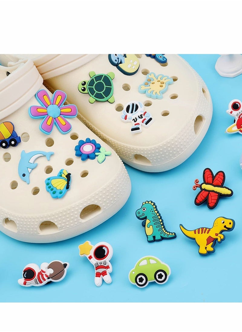 Shoe Decoration Charms for Croc, 60 Pcs Cute Shoe Charms for Shoes include Dinosaurs Vehicles Flowers Insects Sea Animals Astronauts, Lovely Charms for Party Favors Birthday Gifts - Image 2