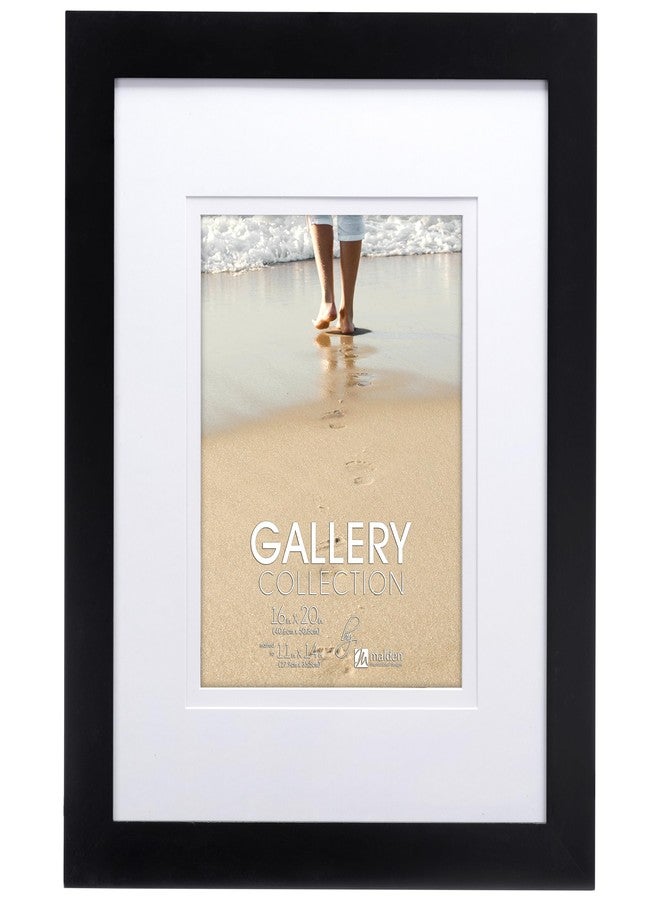 Malden 16x20 Matted Picture Frame - Made to Display Pictures 11x14 with Mat, or 16x20 without Mat -Black - Image 1
