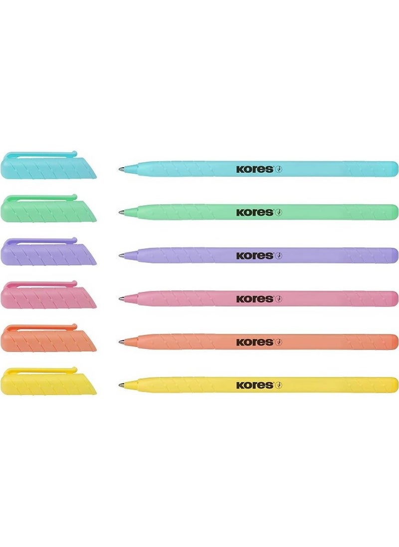 Kores K0R M Pastel Body Mixed Ballpoint Pen Blue x 5  - Image 2