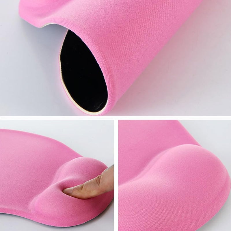 JYWYBF Ergonomic Mouse Pad with Wrist Rest, Gel Wrist Support Mousepad, Pain Relief Laptop Computer Mouse Pad, Non-Slip Mouse Pads for Office & Home (Pink) - Image 2