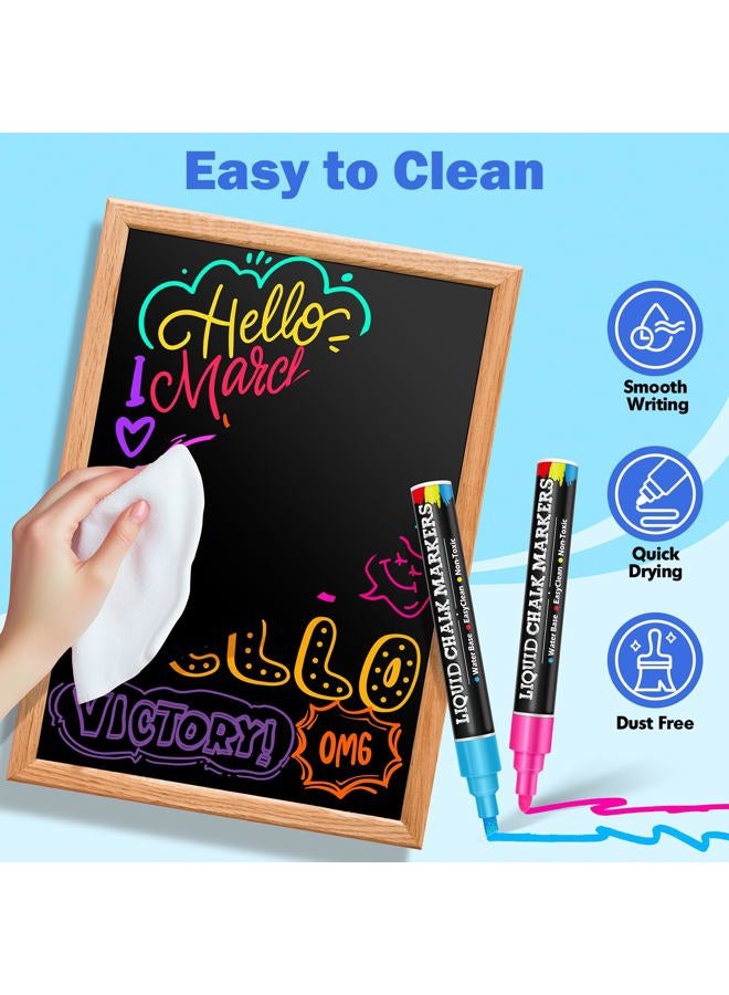 Bstoyder 46 Pack Liquid Chalk Markers for Blackboard, Dry Erase Markers Pens for Chalkboard Calendar Window Car Glass, 6mm Reversible Tip, Dust-Free Chalk Pens for School Kids Bistro Businesses Restaurants - Image 2