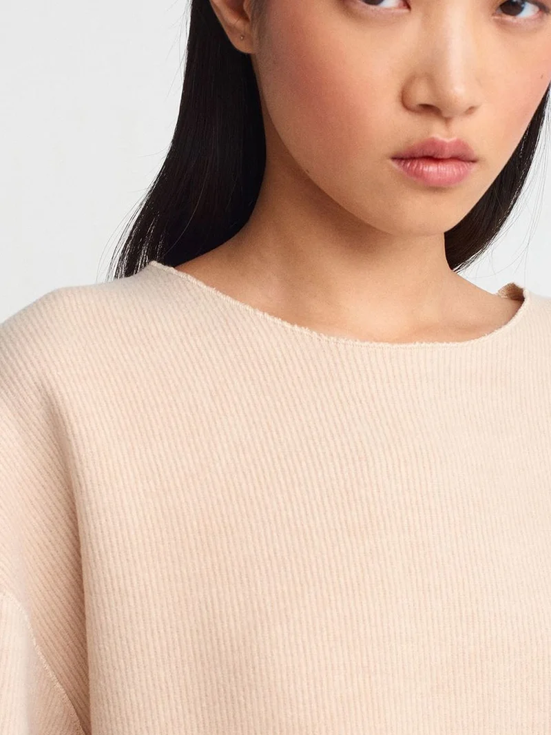 Dilvin Beige Natural DILVIN Women's Loose Fit Crew Neck T-Shirt for Women | Best Price UAE