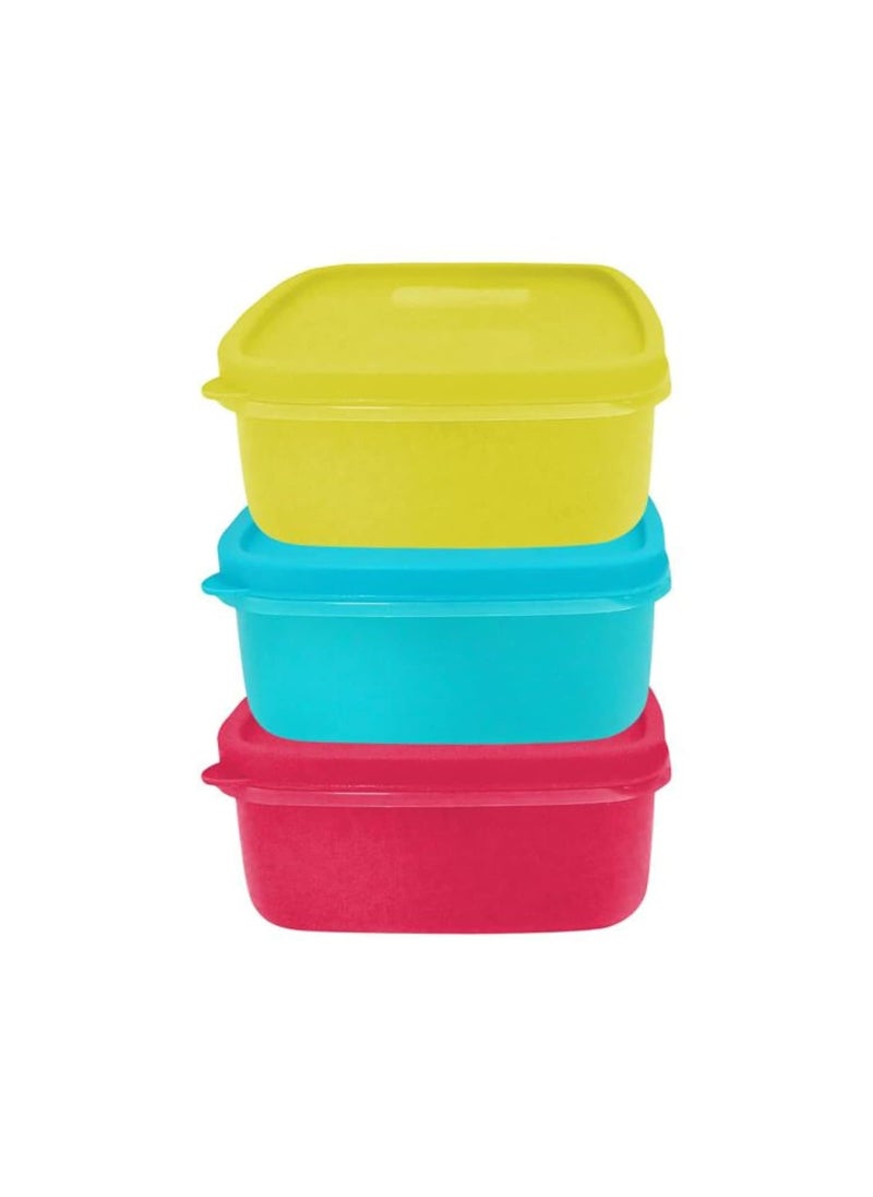 Pass Pass pass pass PASSPASS Square Plastic Multicolor Lunch Box, Tiffin Box Set (3)  - Image 2