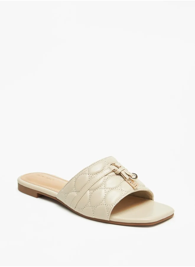 فلورا بيلا من شو إكسبرس Textured Slip-On Sandals with Metal Accent