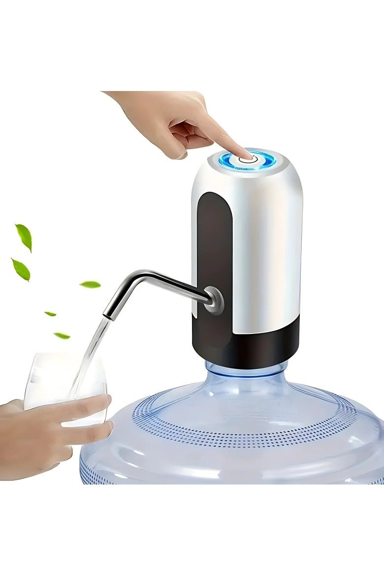 JSA "Enjoy clean drinking water effortlessly with this electric water bottle pump – USB rechargeable, Universal Fit – Compatible with most standard water bottles and gallons (2-5 gallons),  easy one-touch operation, fits most gallon sizes, and perfect for home or on-the-go use!" - Image 1