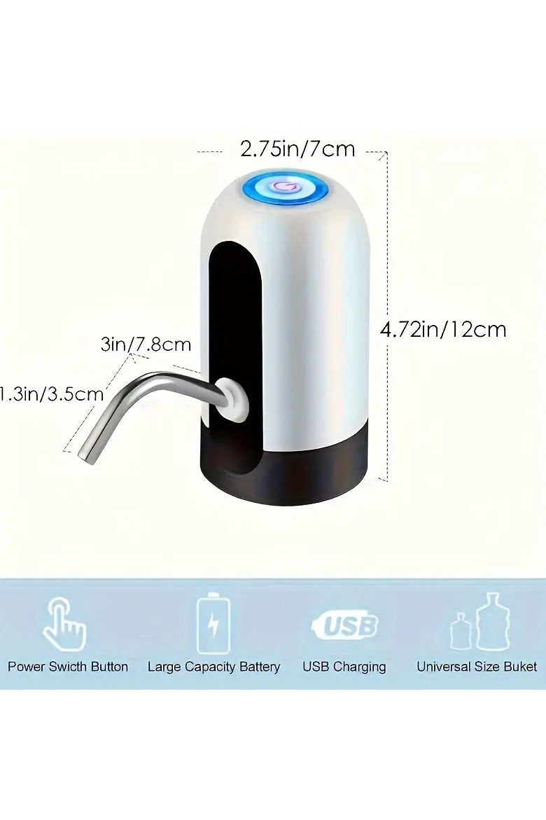 JSA "Enjoy clean drinking water effortlessly with this electric water bottle pump – USB rechargeable, Universal Fit – Compatible with most standard water bottles and gallons (2-5 gallons),  easy one-touch operation, fits most gallon sizes, and perfect for home or on-the-go use!" - Image 4