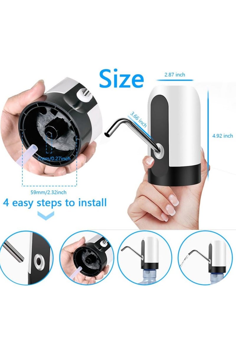 JSA "Enjoy clean drinking water effortlessly with this electric water bottle pump – USB rechargeable, Universal Fit – Compatible with most standard water bottles and gallons (2-5 gallons),  easy one-touch operation, fits most gallon sizes, and perfect for home or on-the-go use!" - Image 5