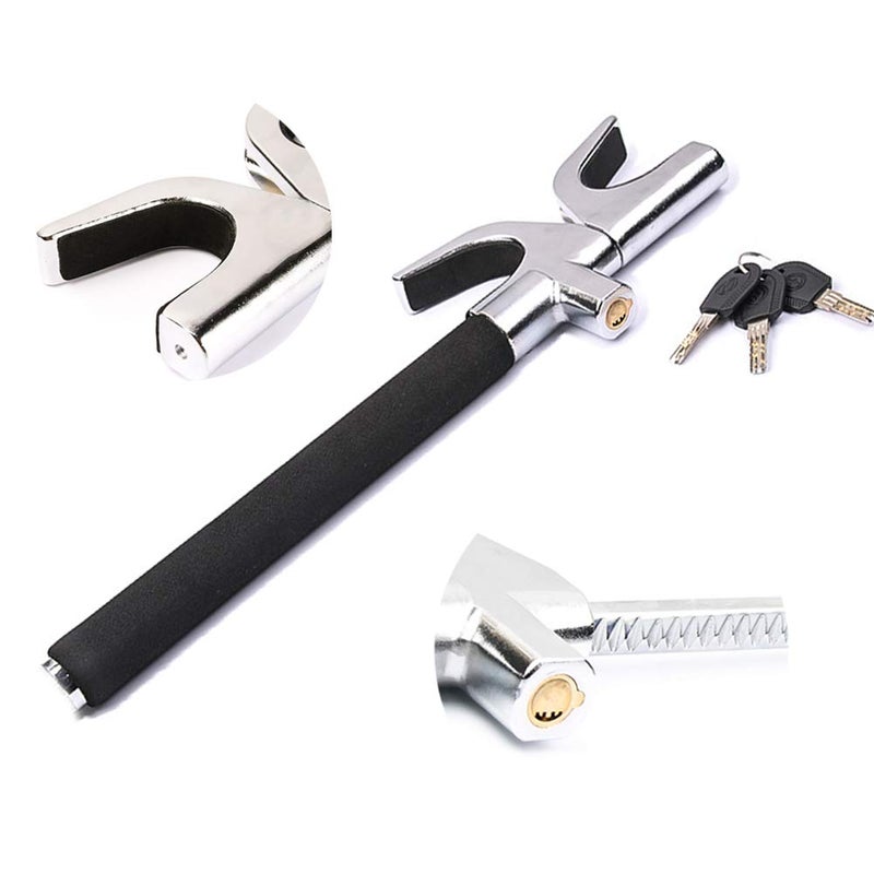 Steering Wheel Lock Car Locks, Retractable Car Lock Universal Vehicle Anti-Theft Lock, Safety Hammer Handy Tool With Emergency Hammer Window Breaker