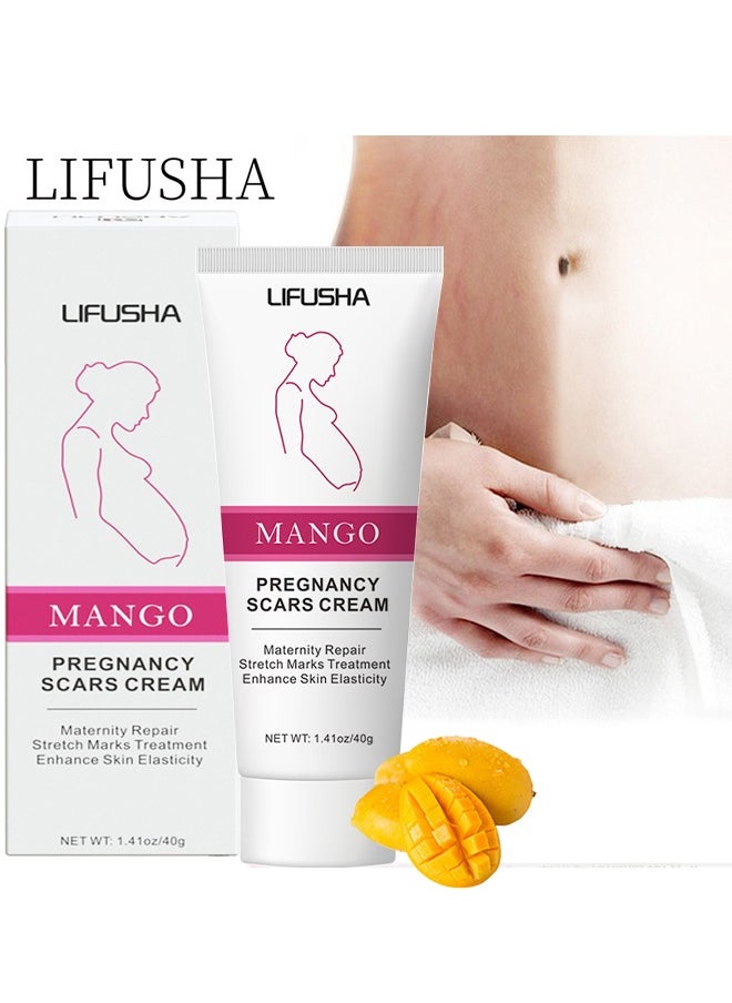 LIFUSHA - Mango Stretch Marks and Scar Cream Stretch Marks and Scar Removal Cream for Pregnancy Stretch Marks Scar Belly Creams for Wrinkles Obesity Stretch Mark Moisturizing Remove Marks 40g - Image 1