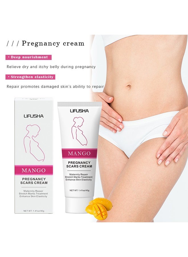 LIFUSHA - Mango Stretch Marks and Scar Cream Stretch Marks and Scar Removal Cream for Pregnancy Stretch Marks Scar Belly Creams for Wrinkles Obesity Stretch Mark Moisturizing Remove Marks 40g - Image 1