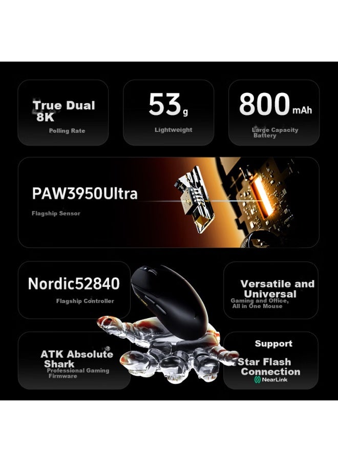 Atk Dragonfly A9 Wireless Gaming Mouse Esports Office Mouse Wired/bluetooth/2.4g/star Flash Three-mode Connection Lightweight Symmetrical Minimalist Ergonomics A9 Se White - Image 3