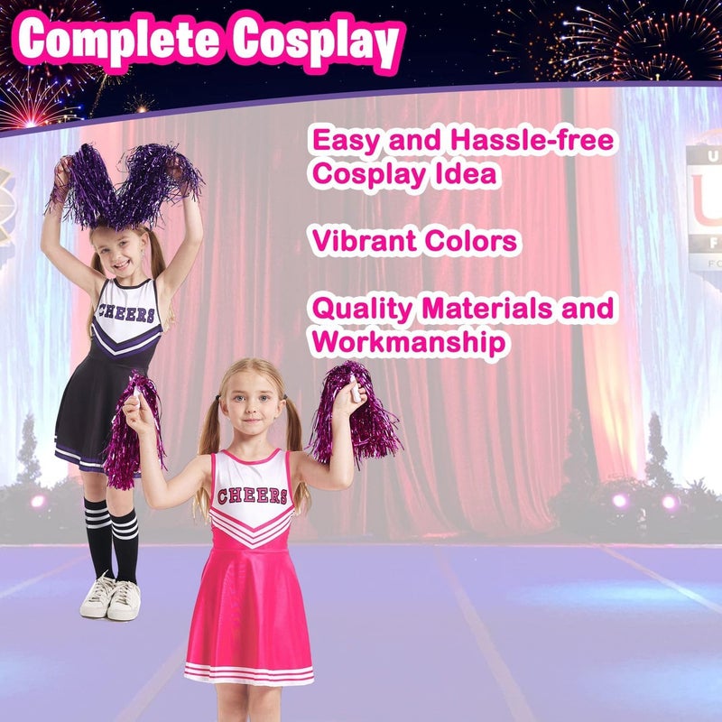 Home Smart Cheerleading Costume for Girls School Girls Outfit Uniform Fancy Dresses with Pom Cheerleader Costume For Girls - Image 4