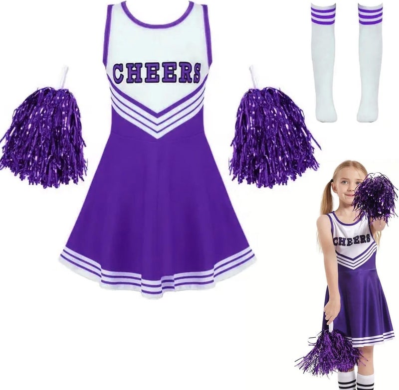 Home Smart Cheerleading Costume for Girls School Girls Outfit Uniform Fancy Dresses with Pom Cheerleader Costume For Girls - Image 1