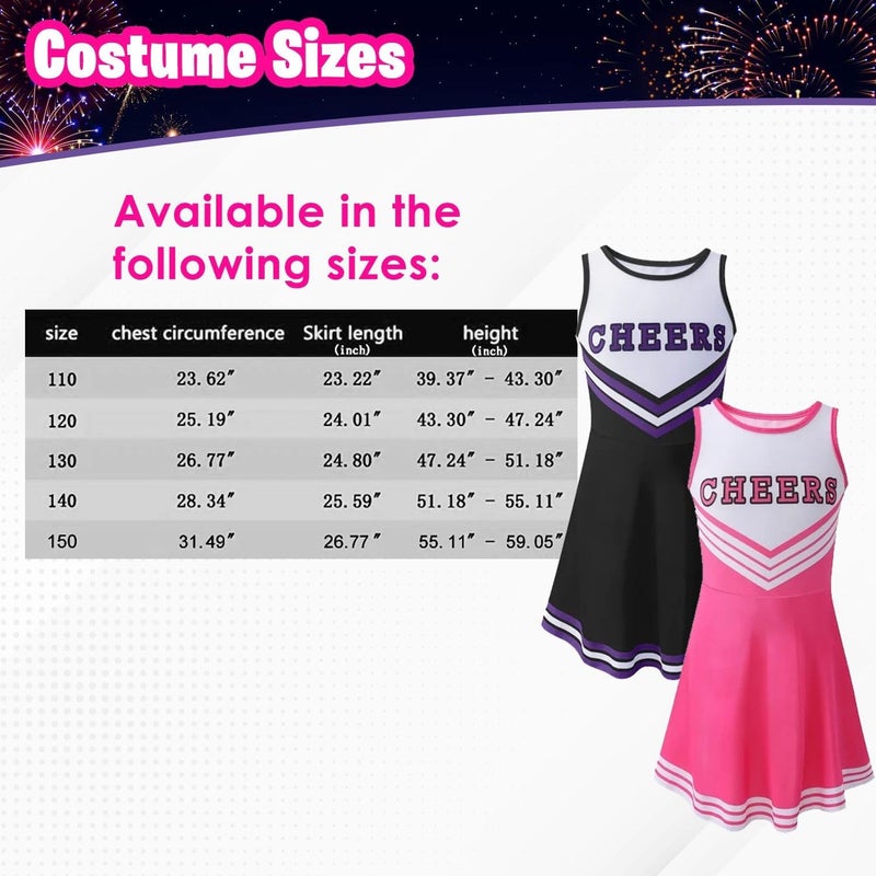 Home Smart Cheerleading Costume for Girls School Girls Outfit Uniform Fancy Dresses with Pom Cheerleader Costume For Girls - Image 2