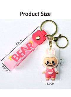 GMORO 6pcs Labubu Pendant Keychain Cute Mini Labubu Keychain The Monsters Keychain Cartoon Keychain Creative Animal Key Chain for Women Car Keys Bag Barb Keychain Gifts for Best Friends  - Image 3