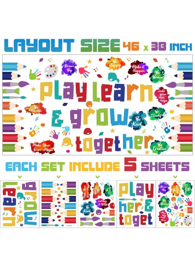 Leinuosen Kids Wall Decals Classroom Decals Colorful Inspirational Wall Decals Daycare Decals Playroom Wall Decor Motivational Wall Positive Saying Sticker Splatter Wall Sticker (Play Learn)  - Image 3