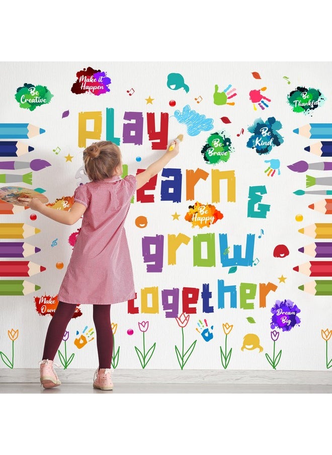 Leinuosen Kids Wall Decals Classroom Decals Colorful Inspirational Wall Decals Daycare Decals Playroom Wall Decor Motivational Wall Positive Saying Sticker Splatter Wall Sticker (Play Learn)  - Image 5