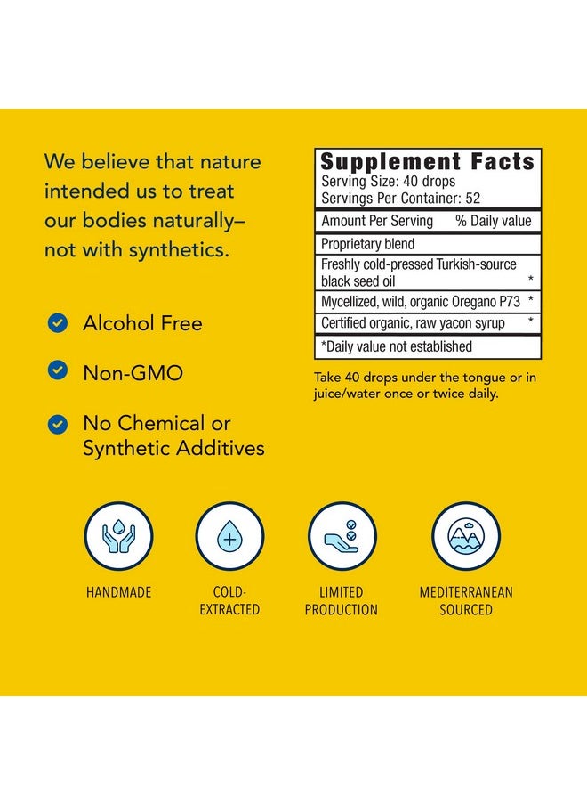 North American Herb & Spice - Black Seed Oil Absorbmax Tq 2 Fl. Oz. Sublingual Mycellized Drops Immune Support & Digestive Health Oil Of Oregano Nongmo 52 Total Servings - Image 1