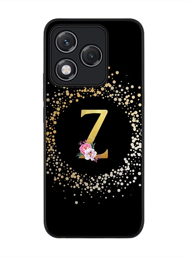 Stylizedd For Honor 400 Lite Case,Slim fit Camera Protection, Shockproof Thin Phone cover  - Custom Monogram Floral - Z ( Black )