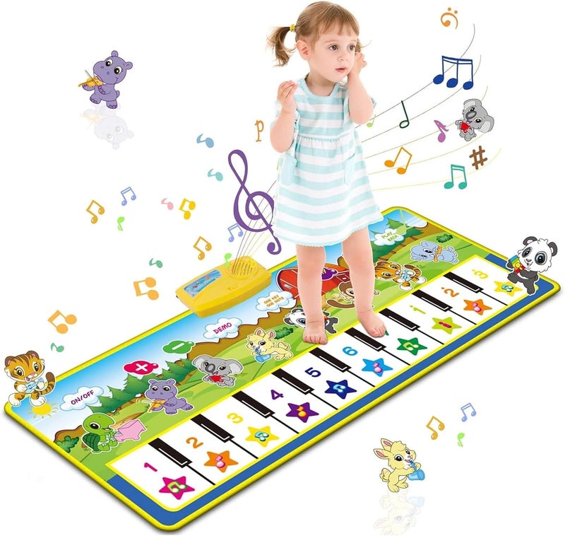 Piano Music Dance Mat,Baby Musical Mat,Piano Mat For Toddlers With 8 Animal Sounds Blanket Touch Play Mat Gift Toys For 3+ Years Old Kids Boys Girls - Image 1