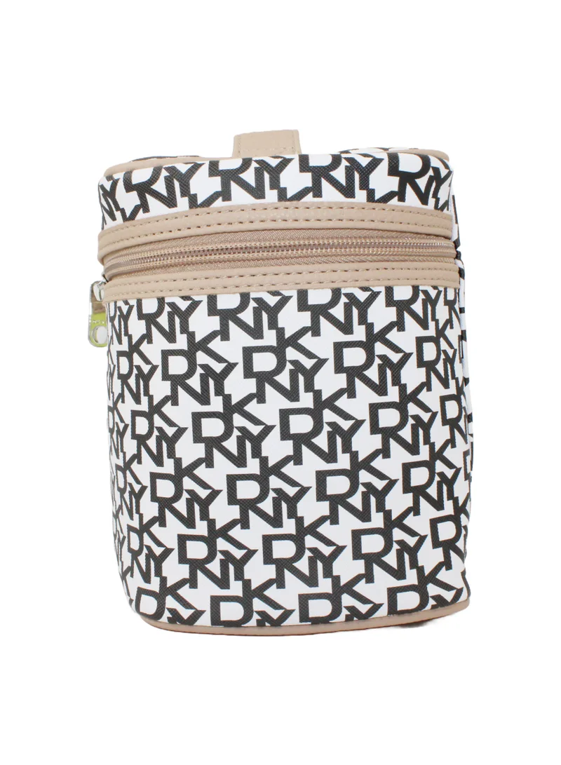 DKNY DKNY Signature Stripe Original Train Cosmetic Bag, Travel Make up Bag Small, Small Lightweight Cosmetic Bag Storage Bag, Small Makeup Bag, Travel Toiletry Bag