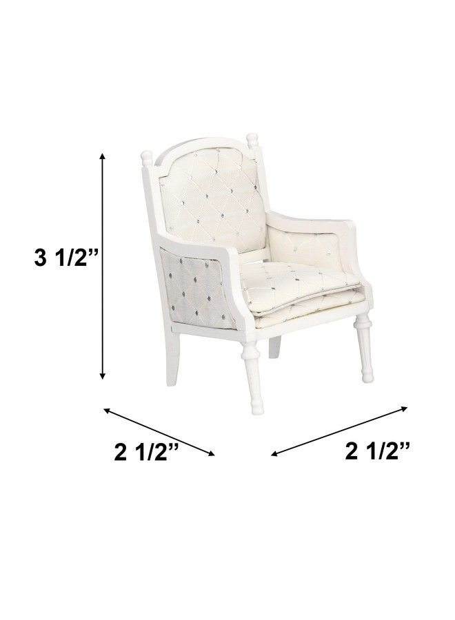 Inusitus Wooden Dollhouse Armchairs Set Of 2 Dinning Lounge Chairs For Doll Houses Miniature Furniture White Upholstered For 3 Inch To 6 Inch Dolls - Image 4