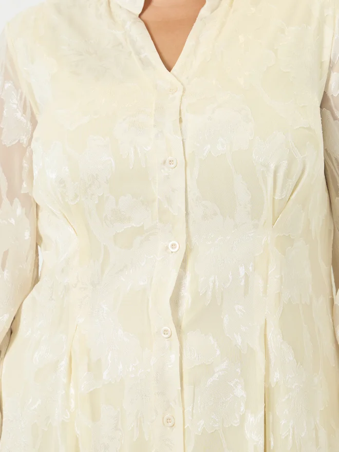 Styli  Styli Plus Size Jacquard A-Line Maxi Dress for Women | Best Price UAE