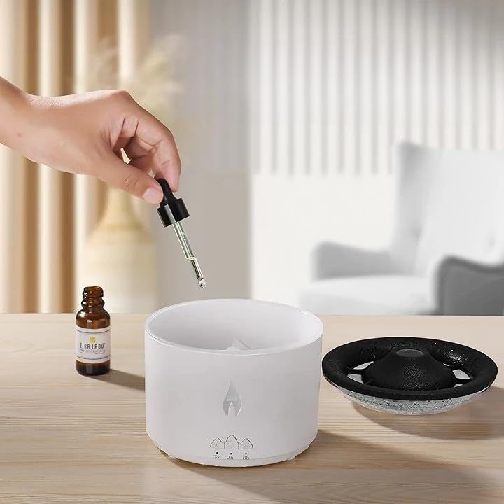 Rexez Volcano Humidifier, Humidifier, Jellyfish and Flame Mist Mode, Essential Oil Diffuser with Night Light for Home, Yoga, Office, Spa - Image 3