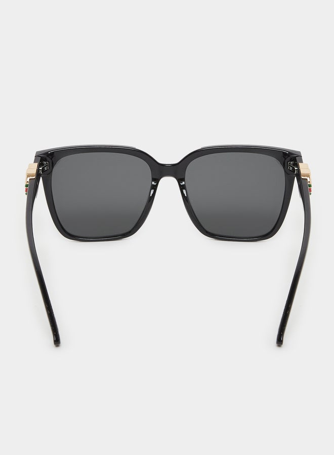 Styli Black Square CC Detail Sunglasses - Image 4